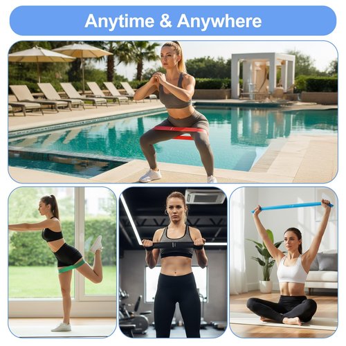 40 Pcs Resistance Bands Bulk, Loop Exercise Bands Set for Gym Members Sports Class Students Gift, 5 Pieces Each Set with Storage Bag, Fitness Bands for Outdoor Home Gym Yoga Pilates