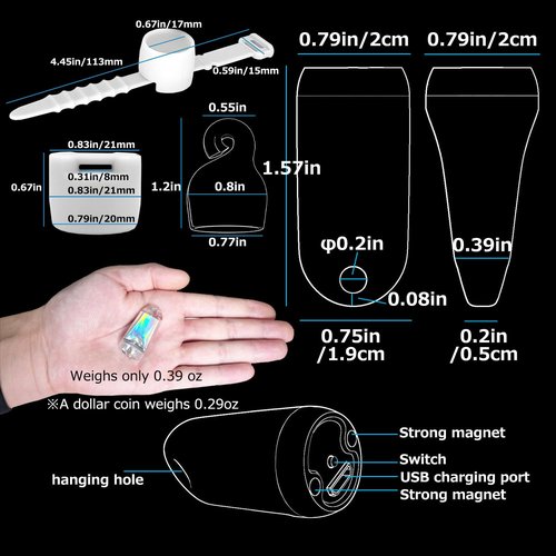 DOKeep USB Mini LED Lantern, 2 Pack Waterproof EDC Keychain LED Flashlight for Camping, Type-C Rechargeable Battery Small Stick Lamp Puck Dog Collar Torch Light (Warm White+Red)