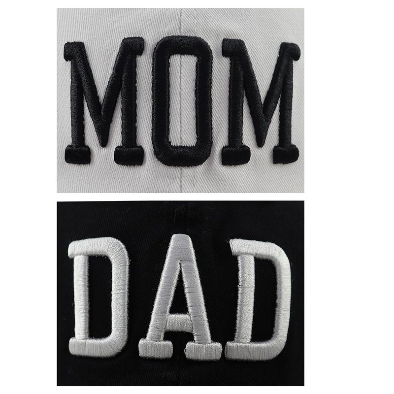 2PCS Mom and Dad Hats for Women Men, Funny Embroidery Mama Papa Baseball Cap, Mothers Fathers Day Birthday Gifts for Daddy Mommy Pappy Grandpa Grandma
