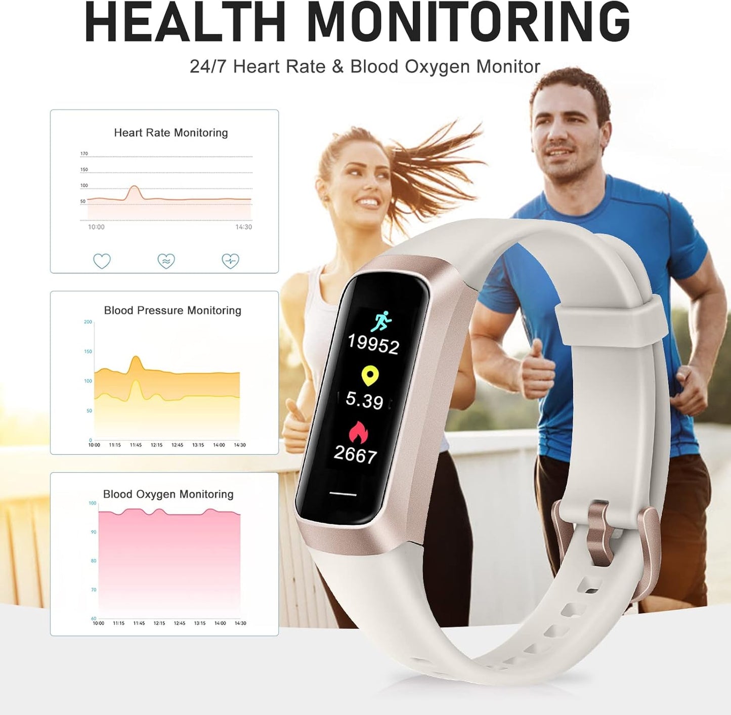 Skiennix Fitness Tracker - 24/7 Heart Rate & Blood Oxygen Monitor | 1.1" AMOLED Touch Screen, Smart Watch for All
