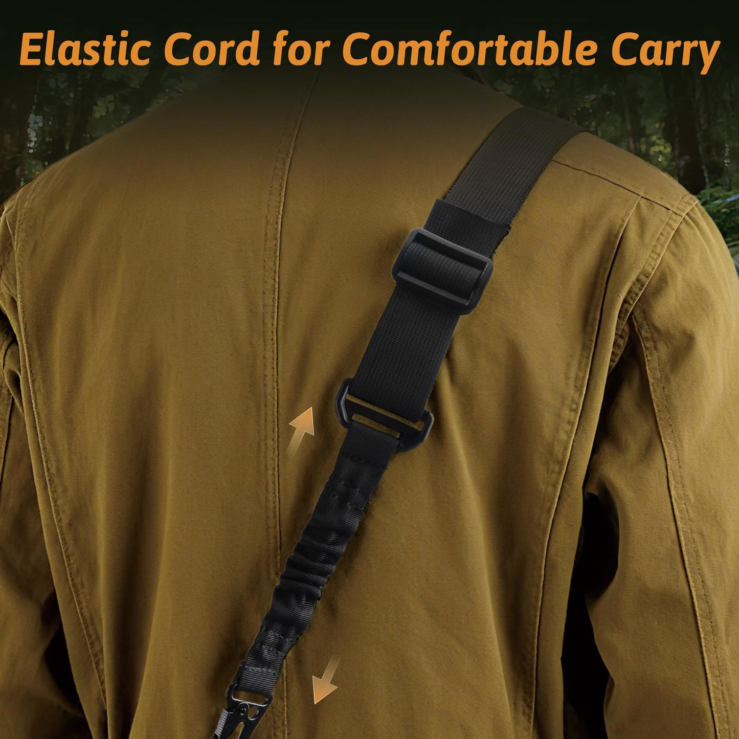 TRIWONDER 2 Point Rifle Sling Adjustable Length Traditional Gun Sling with Metal Hook for Tactical and Hunting (Green, One Size)