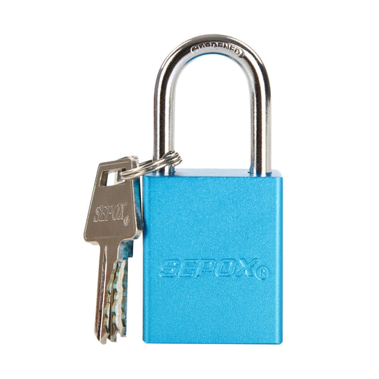 SEPOX® Ultra-Durable & Anti-Rust Outdoor Blue Aluminum Padlock - 38mm 1-1/2" with Long Shackle & 3 Big Different Keys Ideal for Gate, Storage, Locker, Fence and Lock-Out, High Security