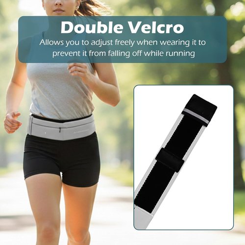 Lsnisni Slim Running Belt - Adjustable Waist Pack with Water Bottle & Towel Holder | Grey, Medium Size