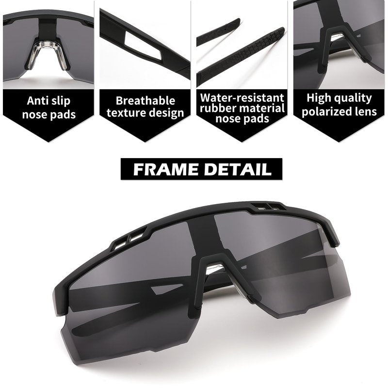 FEISEDY Sports Sunglasses for Men and Women, UV400 Protection Cycling Goggles Golf Baseball Driving Fishing B0022