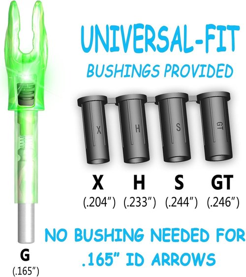 G Lighted Nocks - 6/12 Pack for Arrows | Compatible with .165, .204, .233, .244, .246 ID Bolts
