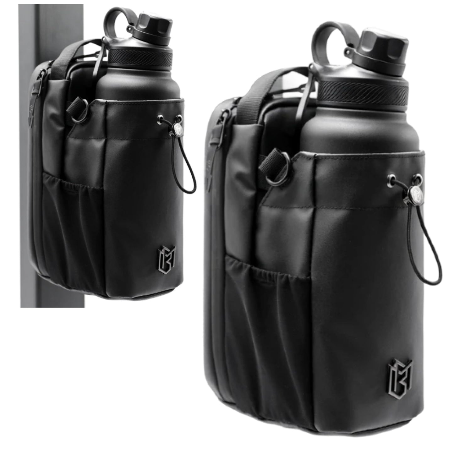 Magnetic Bottle Bag Sling Bag for Men and Women | Gym Bag for Gym, Travel, Work, and Sports | Keep Your Items off the Dirty Gym Floor With Magnetic Attachment (Black)