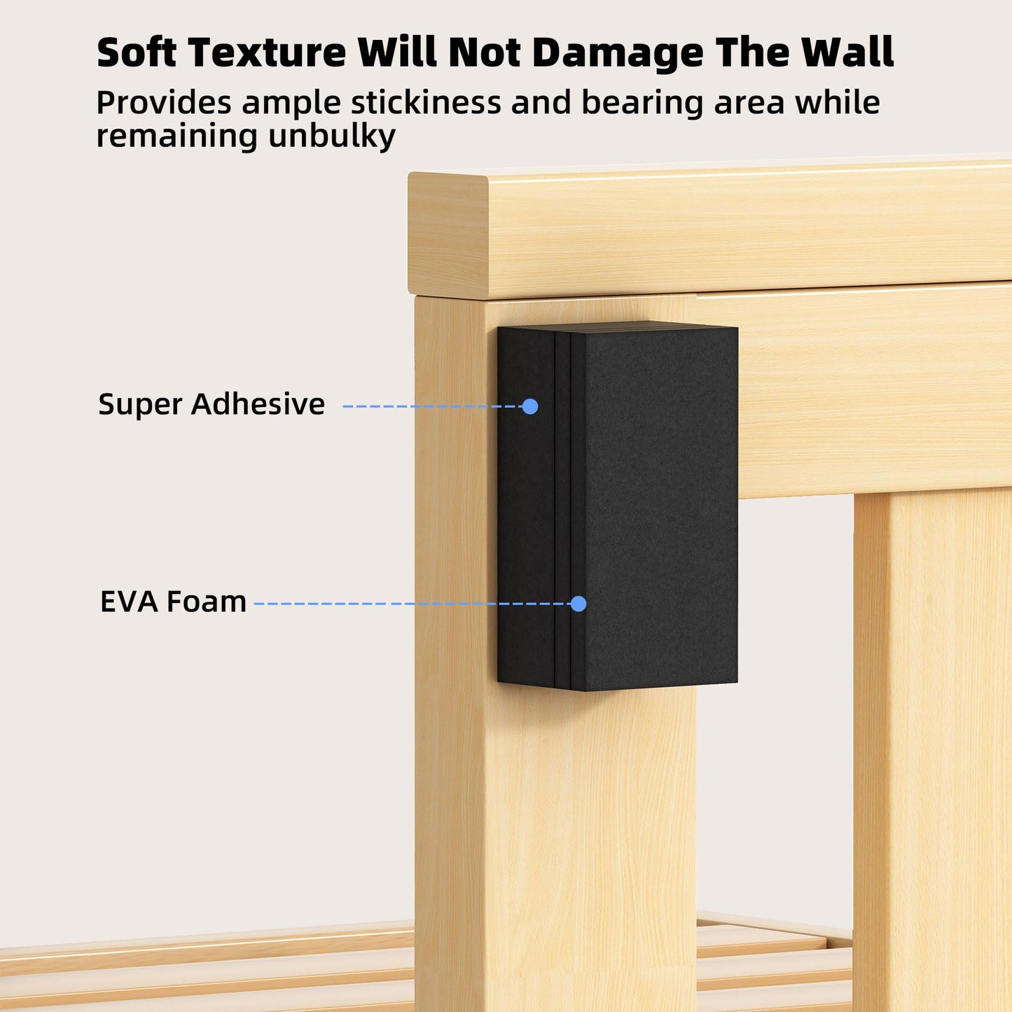 Furniture Wall Protectors, IPEROT 23Pcs EVA Foam Headboard Stoppers for Wall, Bed Stoppers for Headboard, 10Pcs (20mm Thick)+13Pcs (3mm Thick) Couch Wall Protector, Black Headboard Bumper