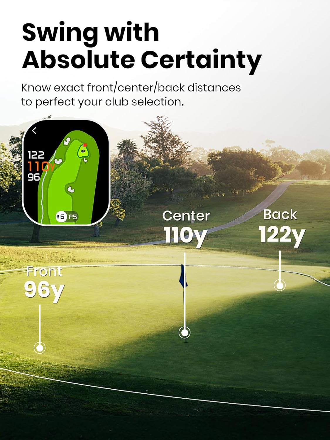 MILESEEY GenePro G1 GPS Rangefinder - Touchscreen, 1300 Yards, 43000+ Courses, Red & Green Display