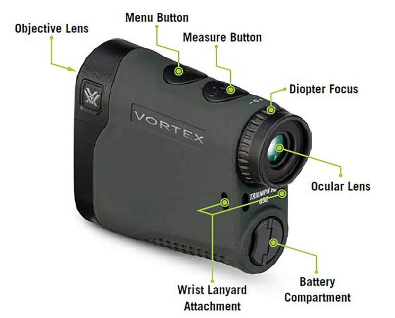 Vortex Triumph HD 850 Laser Rangefinder - HD Optical System, Black LCD Display, Shockproof, Waterproof - Unlimited, Unconditional Warranty