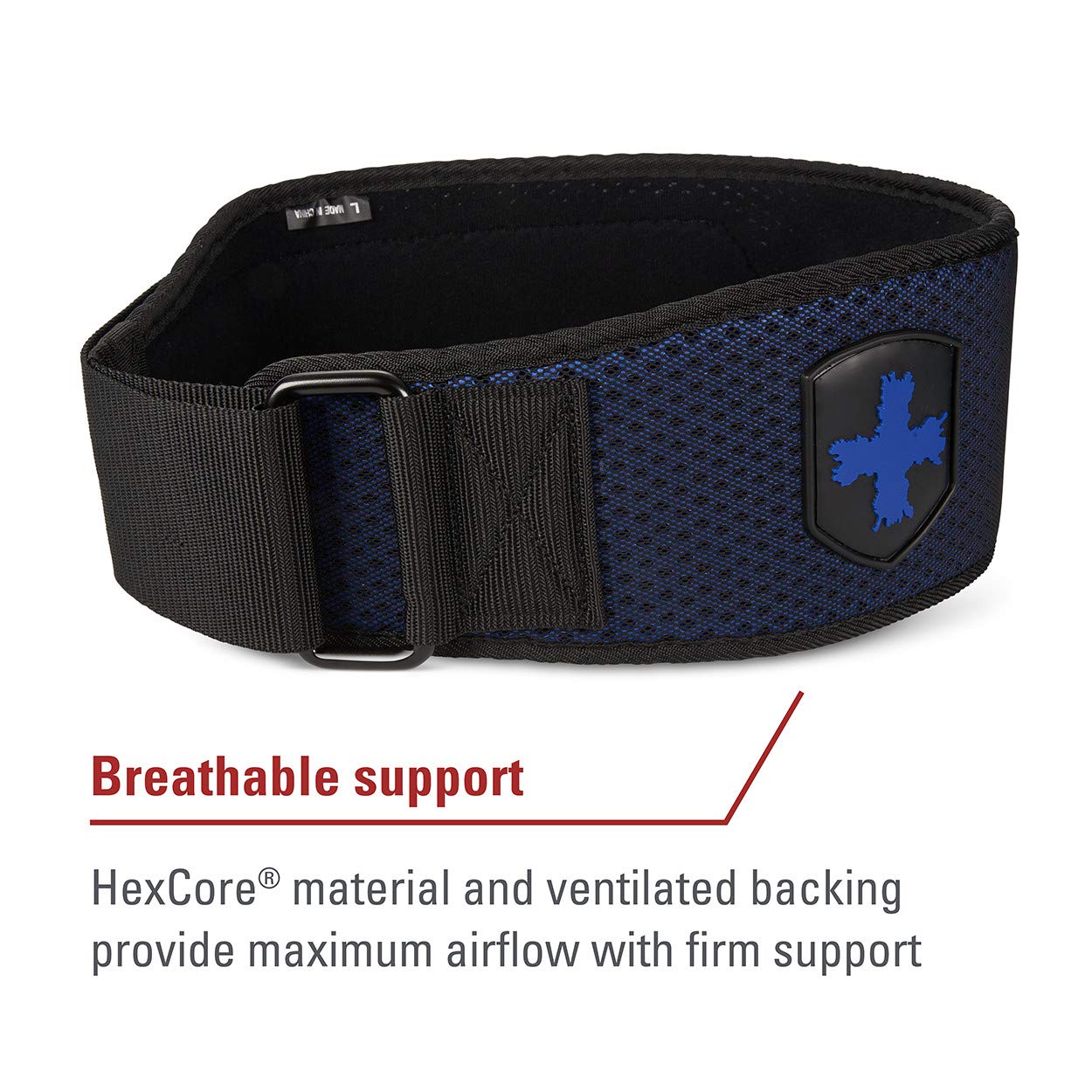 Harbinger Hexcore Weighligting Belt, Blue, 30-34 inch