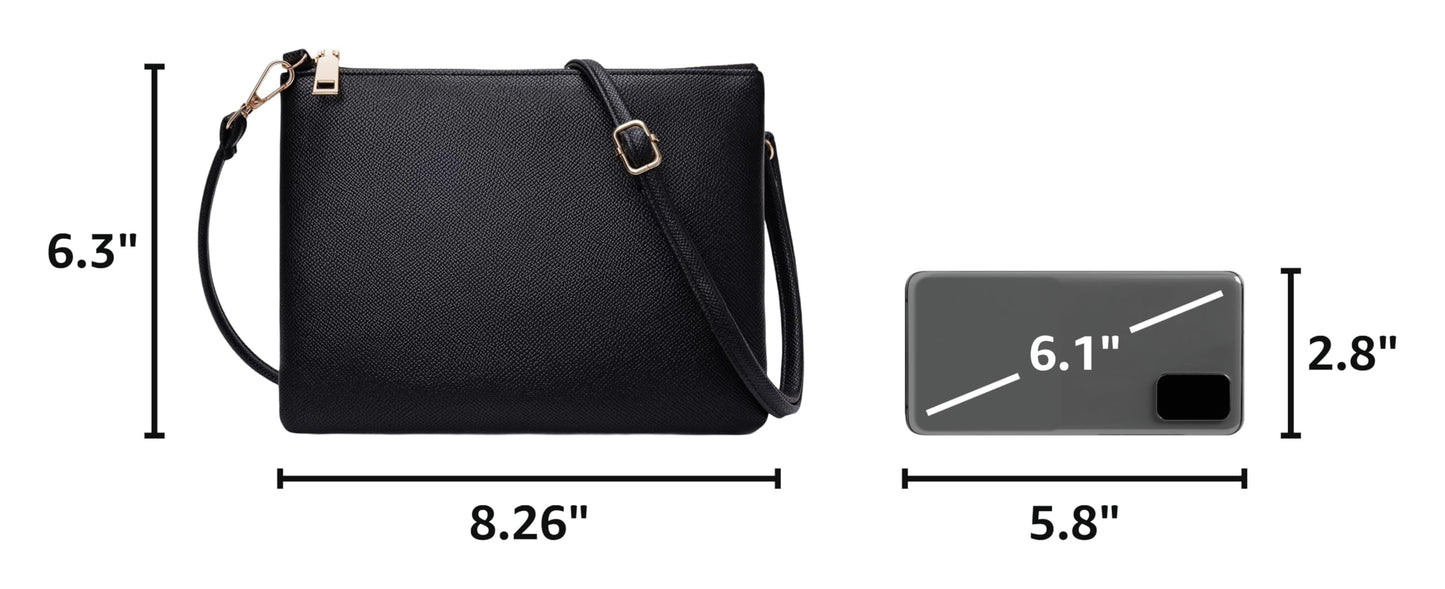 higouta Small Crossbody Bags for Women Trendy Clutch Purse PU Leather Shoulder Bags with Adjustable Strap