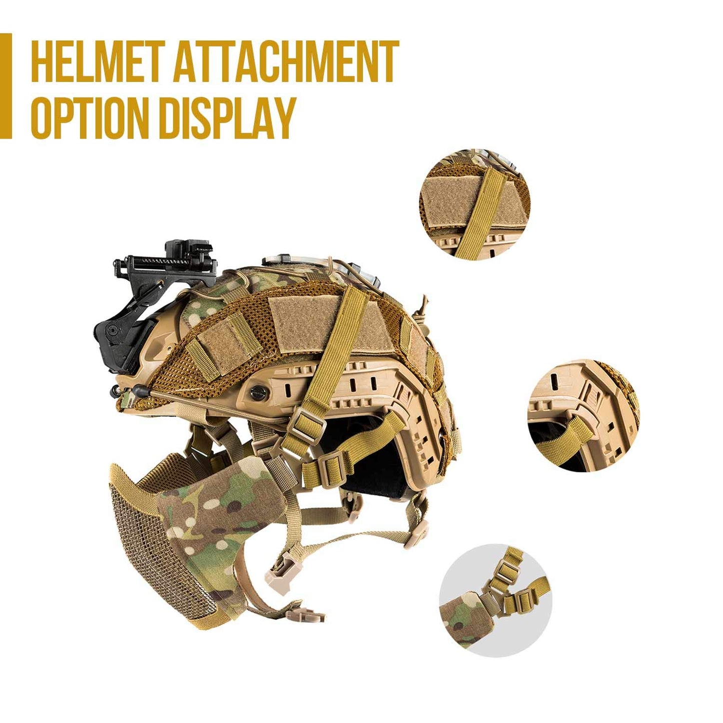 OneTigris 6" Foldable Half Face Mesh Mask Military Style Comfortable Adjustable Tactical Lower Face Protective Mask