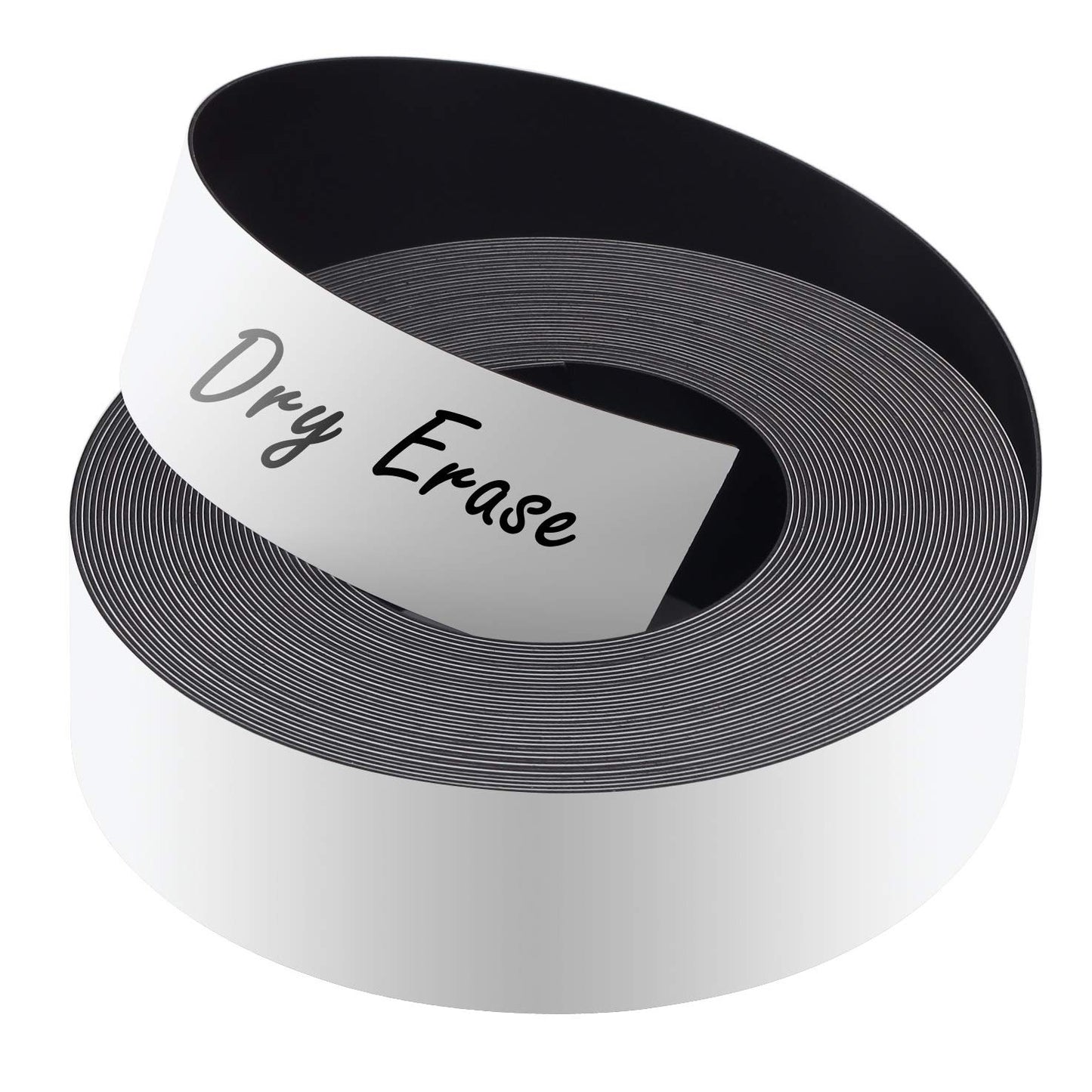 LLPT Dry Erase Magnetic Label Strips 1” x 26 Ft Blank Writable Magnet Roll Labels Reusable Cutable for Refrigerator Shelf Whiteboard Toolbox Craft and Other Metallic Surfaces White (DMS126)
