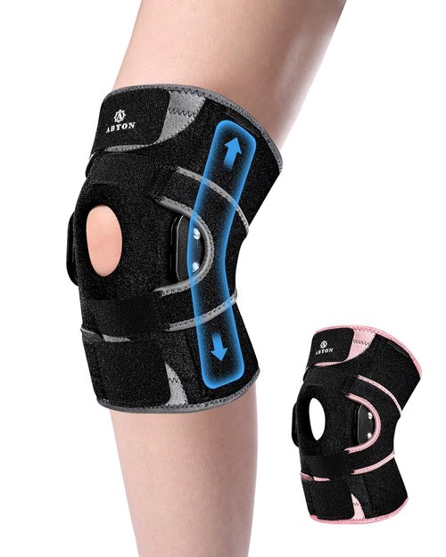 ABYON Hinged Knee Brace for Men & Women Meniscus Tear, ACL/MCL Pain, Arthritis -Heavy Duty Maximum Knee Support with Metal Side Stabilizers, Adjustable 360° Wraparound Strap for Knee Pain and Post-Surgery Recovery - Please Check How To Size Video
