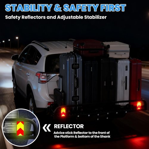 Aluminum Hitch Cargo Carrier - 1000LBS Capacity with Ramp | 53” x 29” x 9” for SUV & Truck
