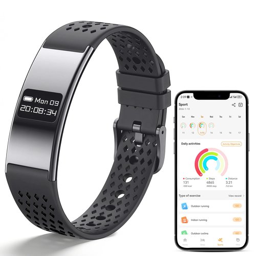 Irondance Smart Bracelet for Women Men,Wearable Activity & Fitness Tracker,All-Day Heart Rate/Stress/HRV/Step Monitor,24H Sleep Tracker,Multiple Sport Modes Smart Wristband with 2 Bands, Free APP