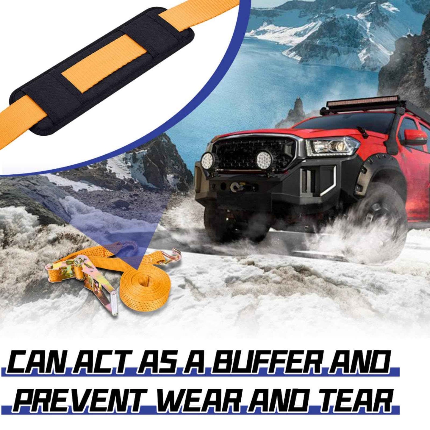 Seenelling 4 Pack Tie Down Strap Protector Sleeve Universal Protective Sleeves for Ratchet Straps Protective Strap Protector, Preventing Damage to Boat Trailers Kayaks Yacht Trucks, 4 x 12''(Black)