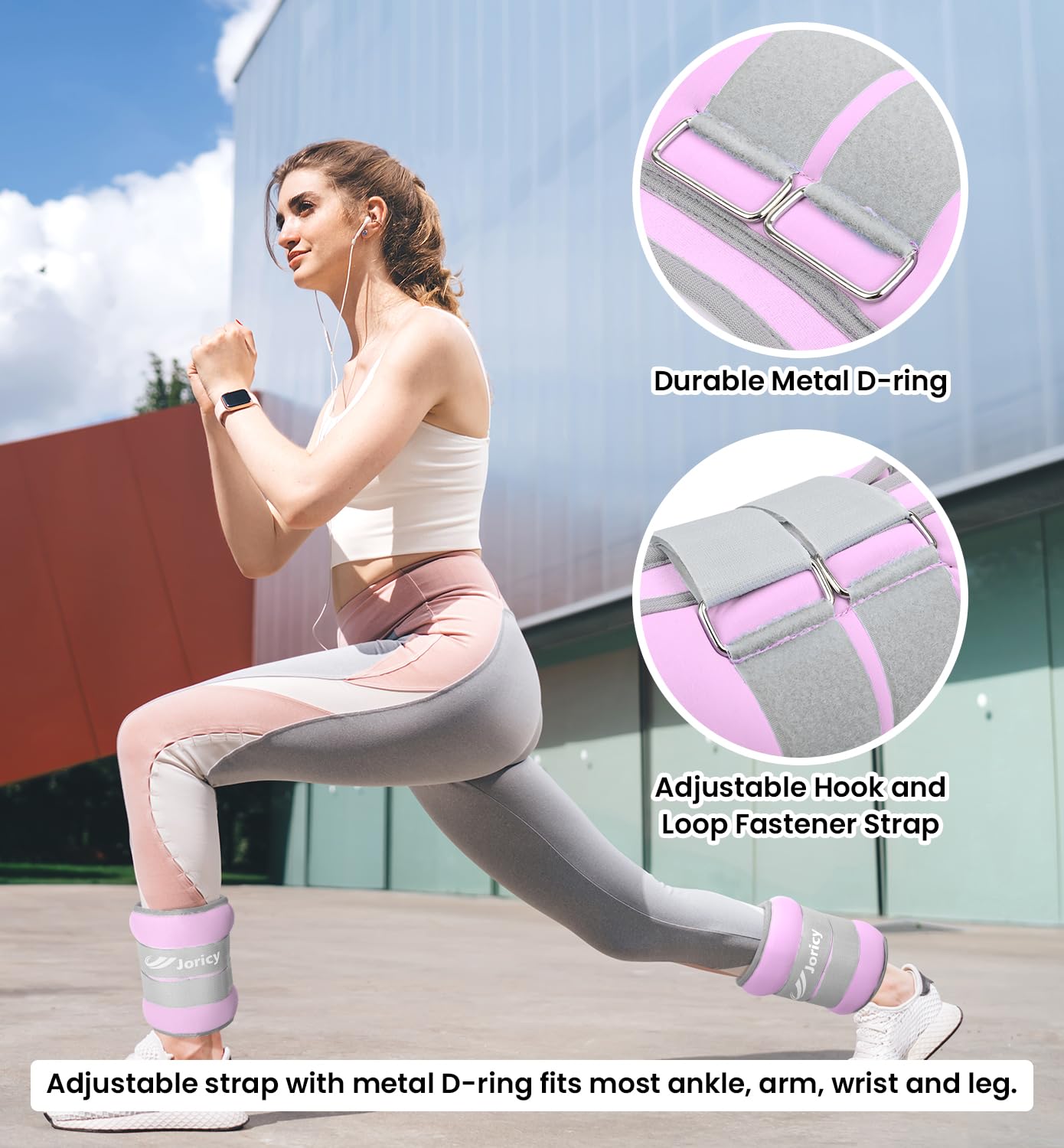 Ankle Weights, Wrist Leg Arm Weights for Women Men Kids Child with Adjustable Straps, Strength Training Weighted for Jogging, Running, Walking, Fitness, Gym Workout - 2 Pack 20LBS (10LBS Each), Purple