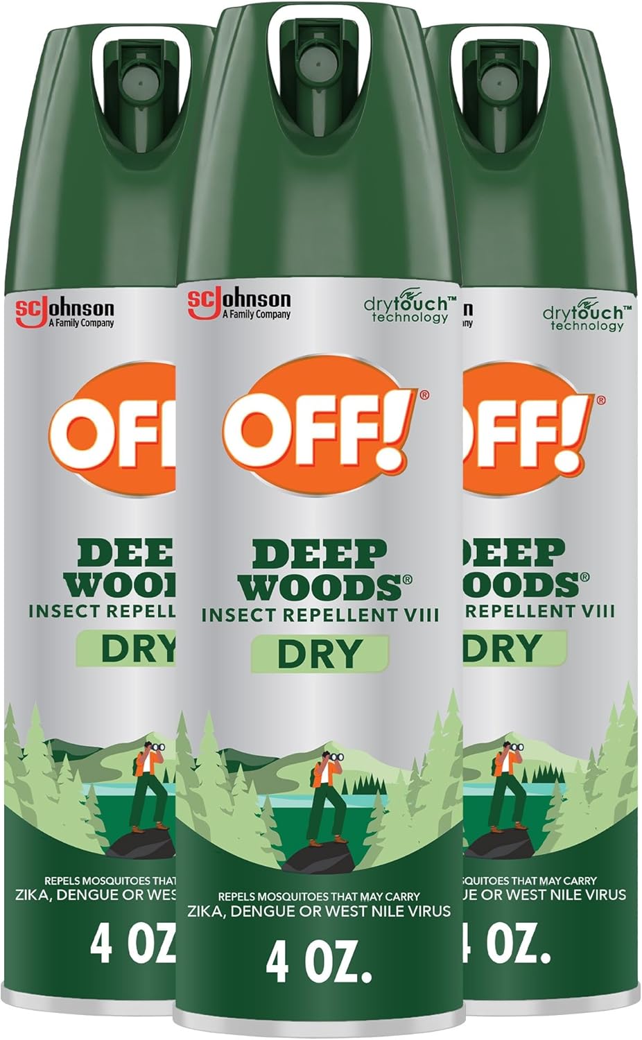 OFF! Deep Woods Bug Spray - Long Lasting Insect Repellent for Outdoor Protection | 4 Oz (Pack of 3)