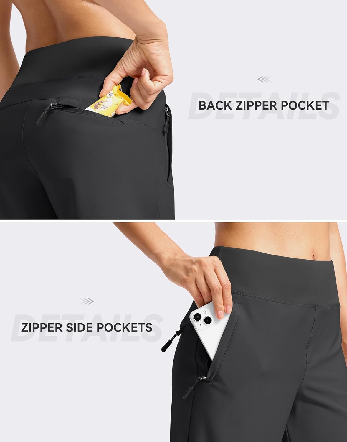SANTINY Women's Hiking Shorts - Lightweight Quick-Dry with 3 Zipper Pockets | 5''/7'' Sizes
