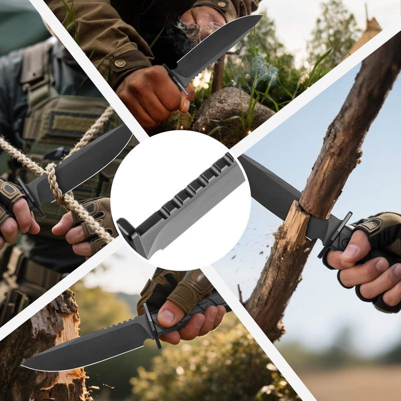 0006 Fixed Blade Knife with Kydex Sheath, 5.9 inch CPM 3V Drop Point Blade with Black G10 Handle, Full Tang Fixed Blade Survival Hunting Knife, for Outdoor, Camping and Hunting