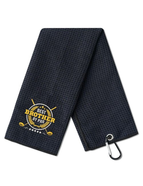 CybGene Brother Gifts Golf Towels, Golf Accessory for Golf Bags, Golf Gifts for Men on National Golf Day, Retirement, 16x24in Microfiber Golf Towel, Black