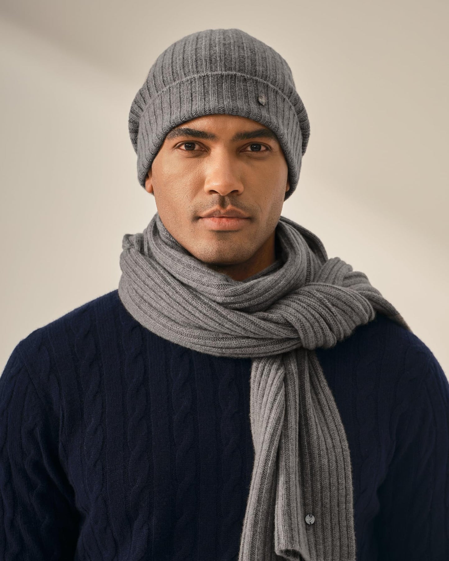 KVSS 100% Pure Cashmere Beanie for Women & Men Knit Winter Hat Cuff Rib Cap | Luxury from Inner Mongolia