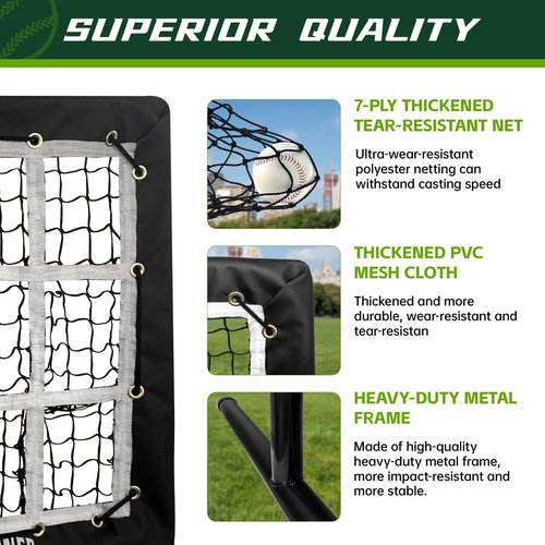 Heavy-Duty 9 Hole Pitching Net by [Brand Name] - Adjustable Training Equipment for Baseball & Softball Practice