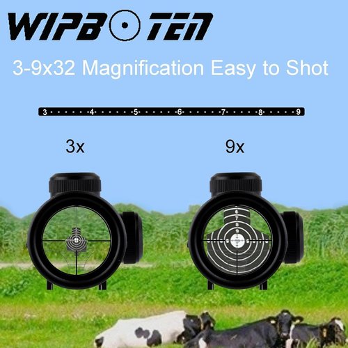 3-9x32EG Red/Green Dot Illuminated Rangefinder Scope - Versatile Red Green Dot Sight with Green Laser | Fits 20mm Rail