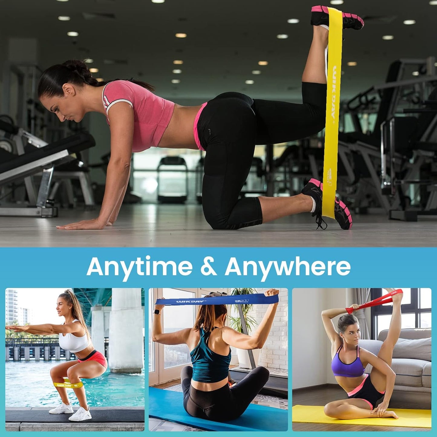 WIKDAY Resistance Bands - Versatile Workout Loop Bands Set for Men & Women | 5-Piece for Home & Gym