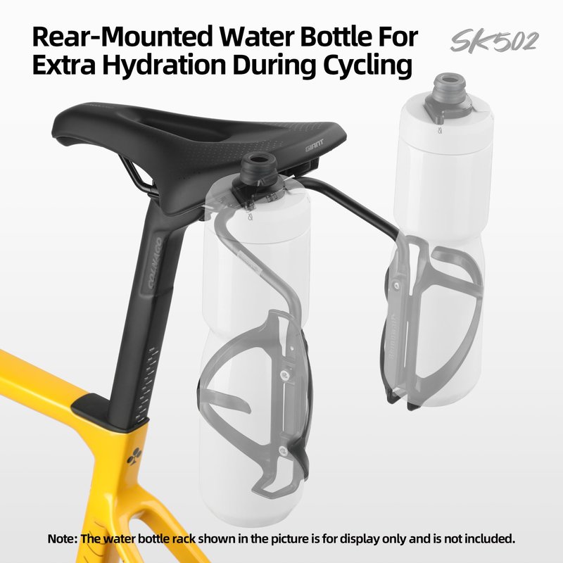 Rhinowalk Anti Sway Bikepacking Saddle Bag Stabilizer Mount with 2 Bottle Cage Mounting Holes