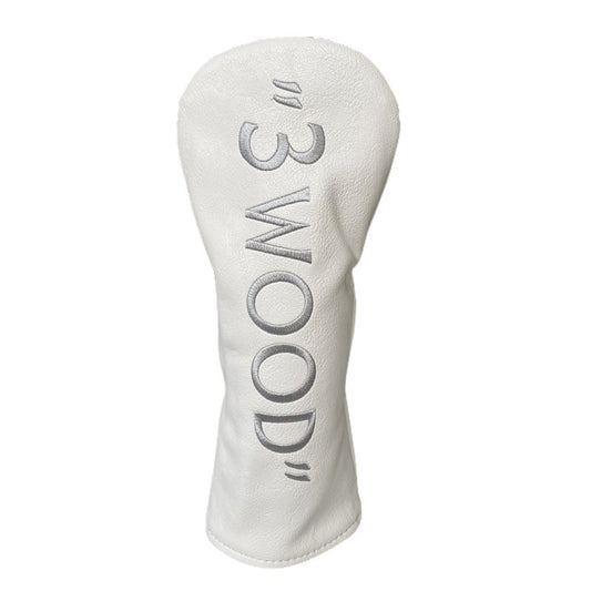 Golf Driver Headcover 3 Wood Head Cover Hybrid Headcovers Set 1 3 H Elegant Embroidery Premium（PU Leather Driver #3 Fairway Wood Hybrid Wood Head Cover Fits for All Brand (3 Wood)
