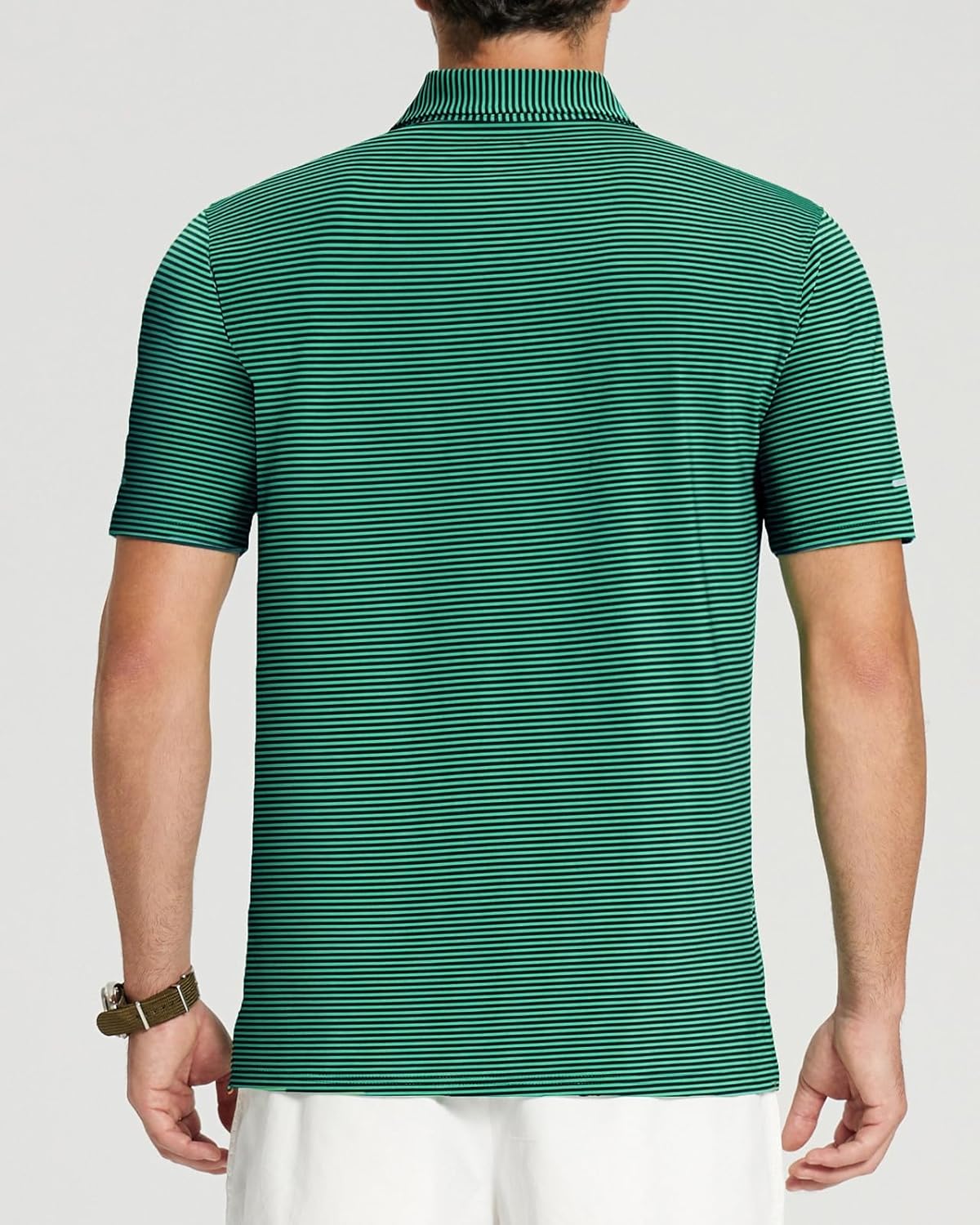 Skiennix Men's Golf Polo Shirt - Moisture-Wicking Short Sleeve Striped Casual Top | High Performance