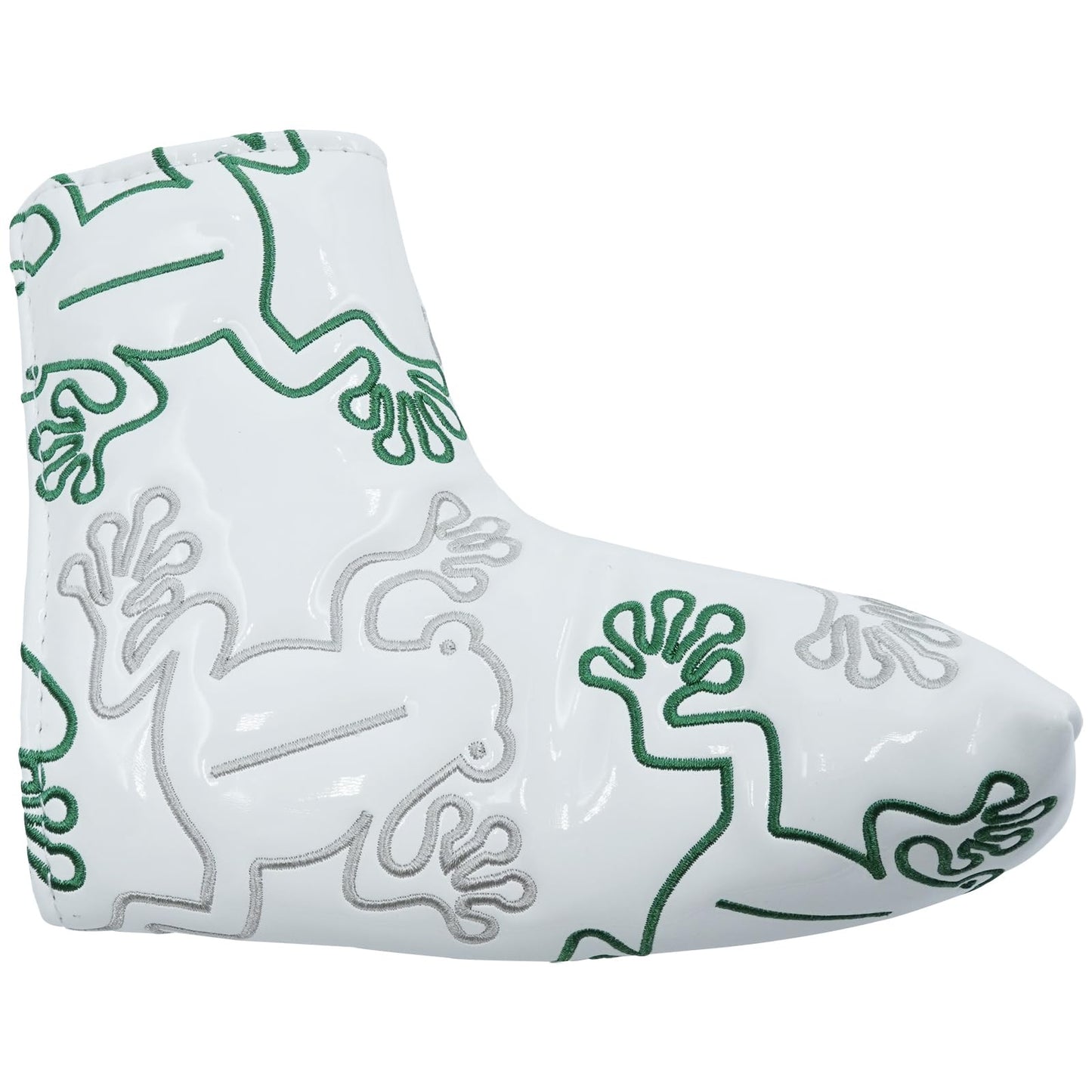 Gbourly Golf Club White Frog Blade Putter Cover Magnetic Closure PU Leather Headcover