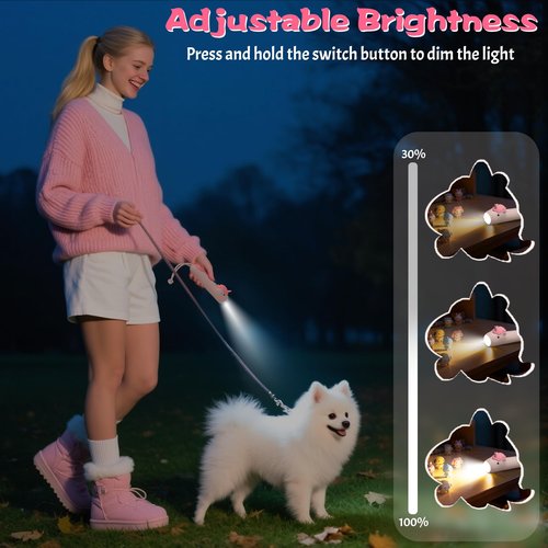 CoolGift Mart Kids Silicone Flashlight, Dimmable Flashlight for Toddlers Kids Boys Girls, Rechargeable Hanging Night Light for Camping, Night Walks and Home Use, Fun Animal Themed Portable Torch
