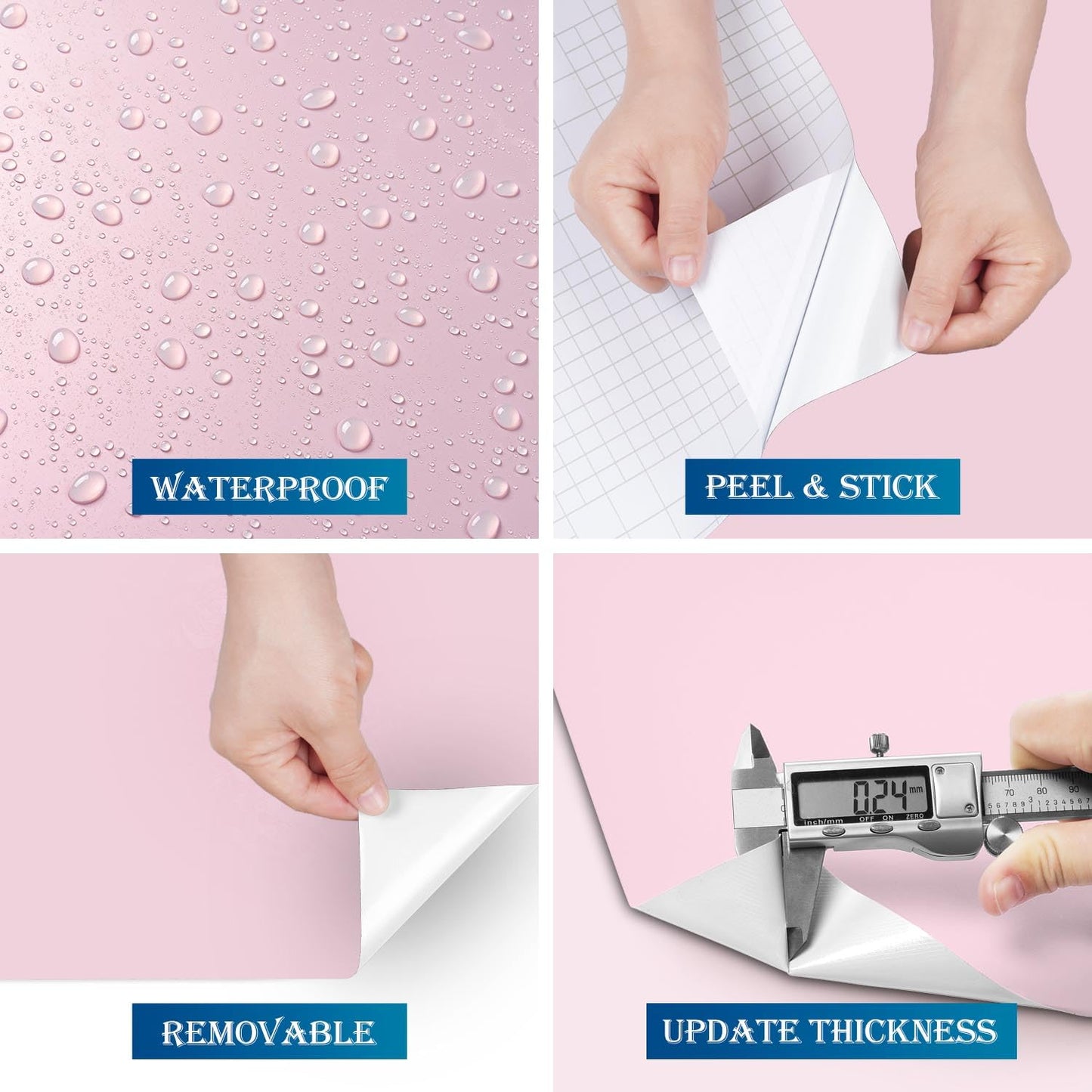 FunStick Satin Light Pink Wallpaper Peel and Stick Thick Pink Contact Paper for Cabinets Desk Appliances Refrigerator Vinyl Wrap Removable Wall Paper for Girls Bedroom Bathroom Wall Covering 15.8"x80"