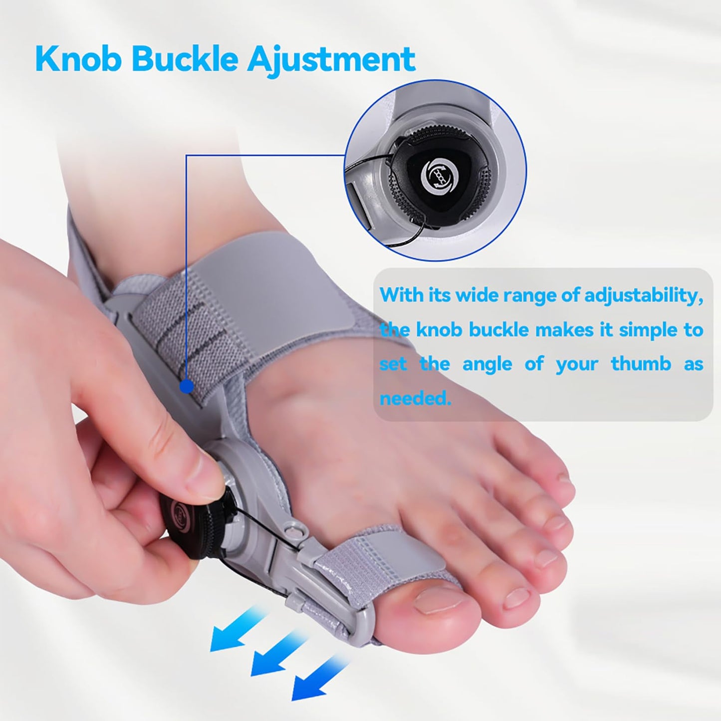 XREKNOi Bunion Corrector for Man and Women Big Toe, Adjustable Bunion Splint for Bunion Fix ，Orthopedic Toe Straightener with Anti-slip Heel Strap and Silicone Pad
