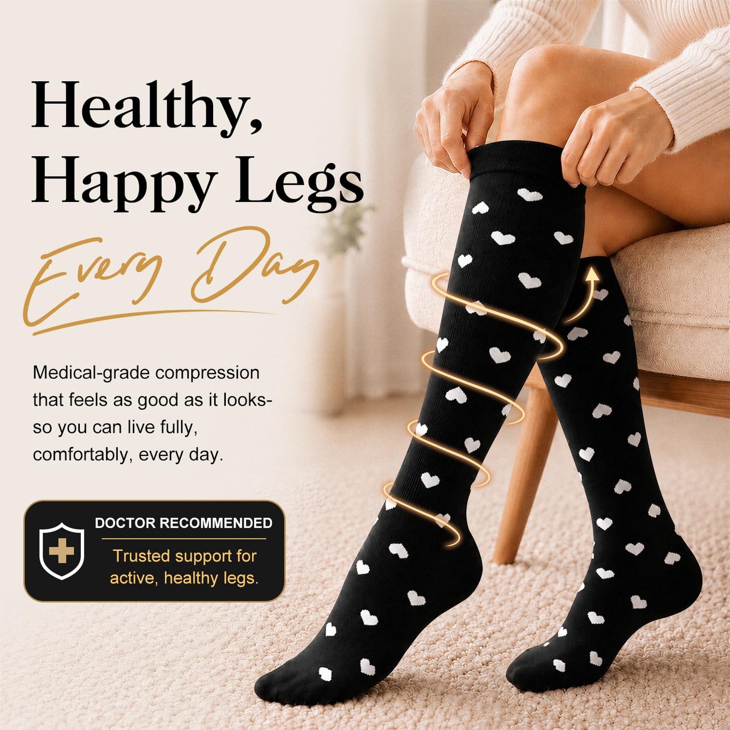 BLUEENJOY Copper Compression Socks for Women & Men (6 pairs) - Best Support for Nurses, Running, Hiking, Recovery