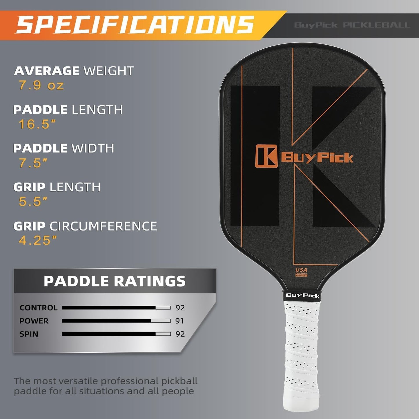 Pickleball Paddles, Pro Carbon Fiber Pickleball Paddle 16 mm Honeycomb Core, USAPA Approved Lightweight Rackets, Pickleball Paddles Set of 2 with 4 PE Balls 1 Bag, Pickle Ball Paddle for Men Women