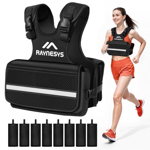 Adjustable Weighted Vest for Women, 1-12LBS Weight Vests with Adjustable Shoulder Strap, 8 Ironsand, Large Pocket, Reflective Strip, Weighted Vest Men and Women for Workout, Strength Training