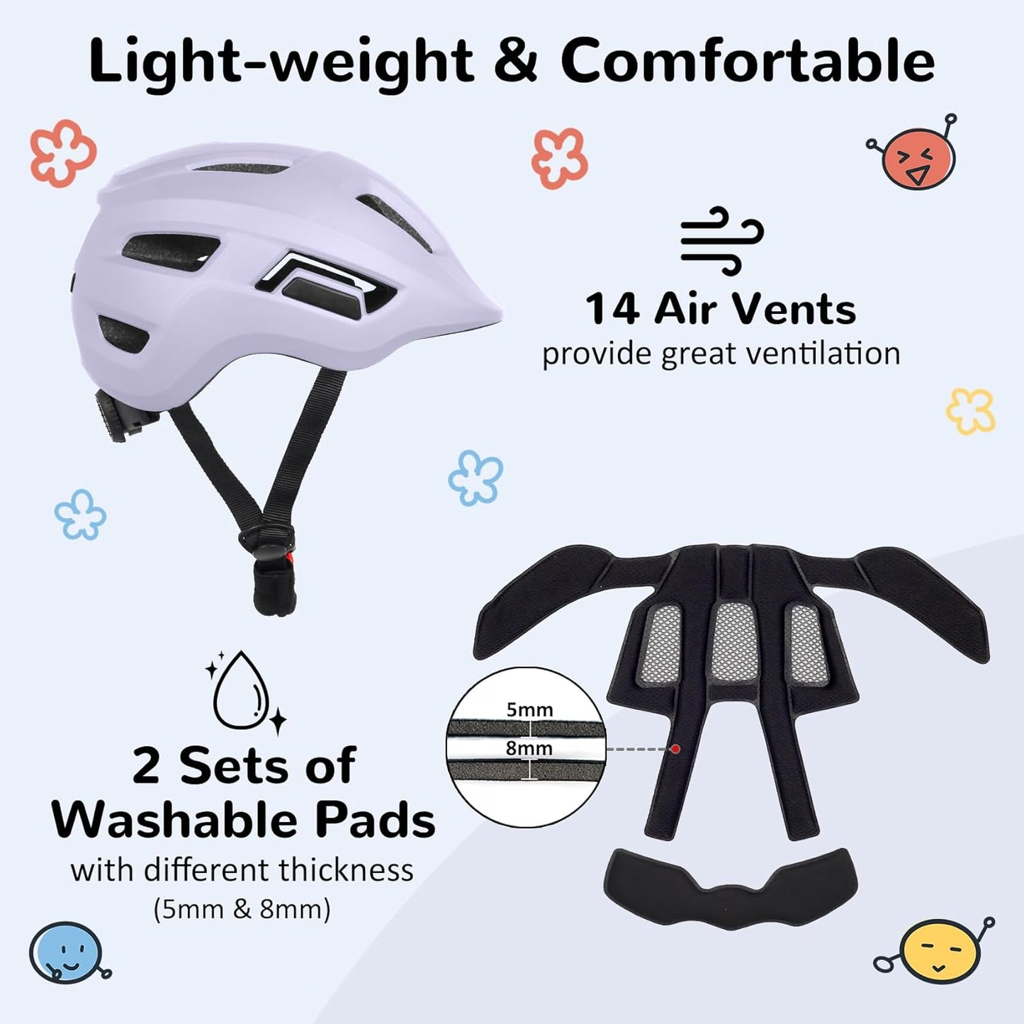 Skiennix Kids Bike Helmet - Adjustable Multi-Sport Protection for Infants to Schoolchildren | 2 Sizes