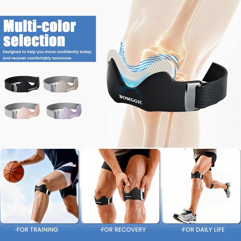 2 Pack Patellar Tendon Support Strap for Men Women,Adjustable Patella Band Flex Wrap Knee Brace with Non-Slip Silicone Targeted Pressure Pad for Knee Pain Tendonitis,Running, Basketball,Hiking,Fitness