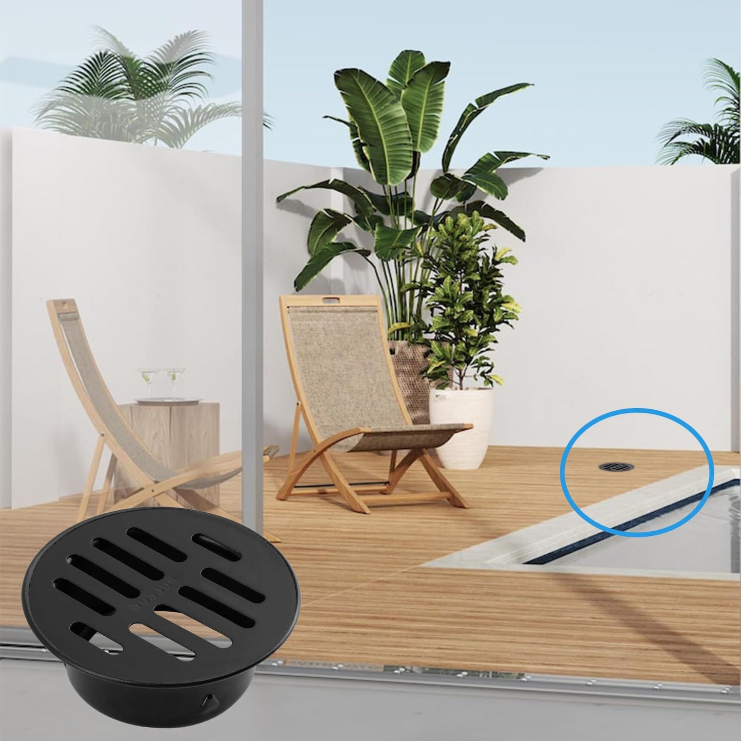 Antrader 1pcs Round Floor Drain Cover,4 Inch Stainless Steel Floor Drain,Sewer Drain Cover for Outdoor Yard Pipe Roof Balcony