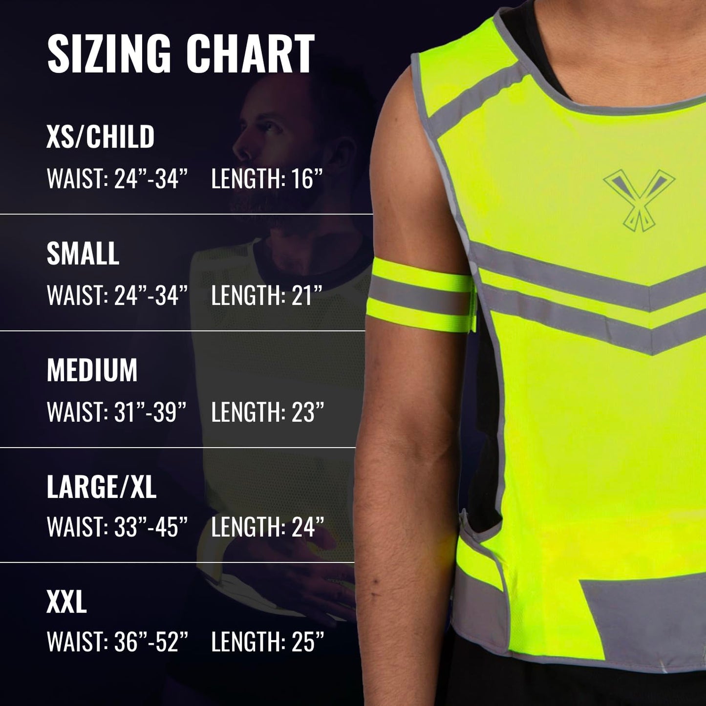 Reflective Safety Vest with Pocket & 2 Bands, High-Visibility Running Vest