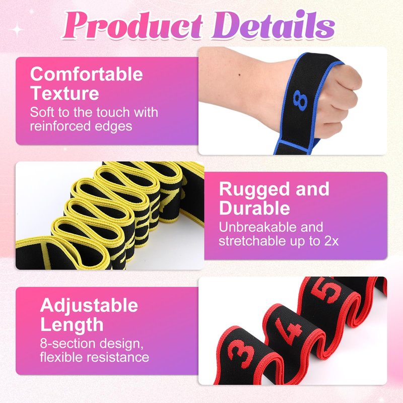 3PCS Fitness Resistance Bands with Handles,Resistance Bands with Handles, Fitness Resistance Band for Stretching and Yoga,Fashion Puller Exercise,Adjustable Bands for Full Body Stretching Shaping (A)