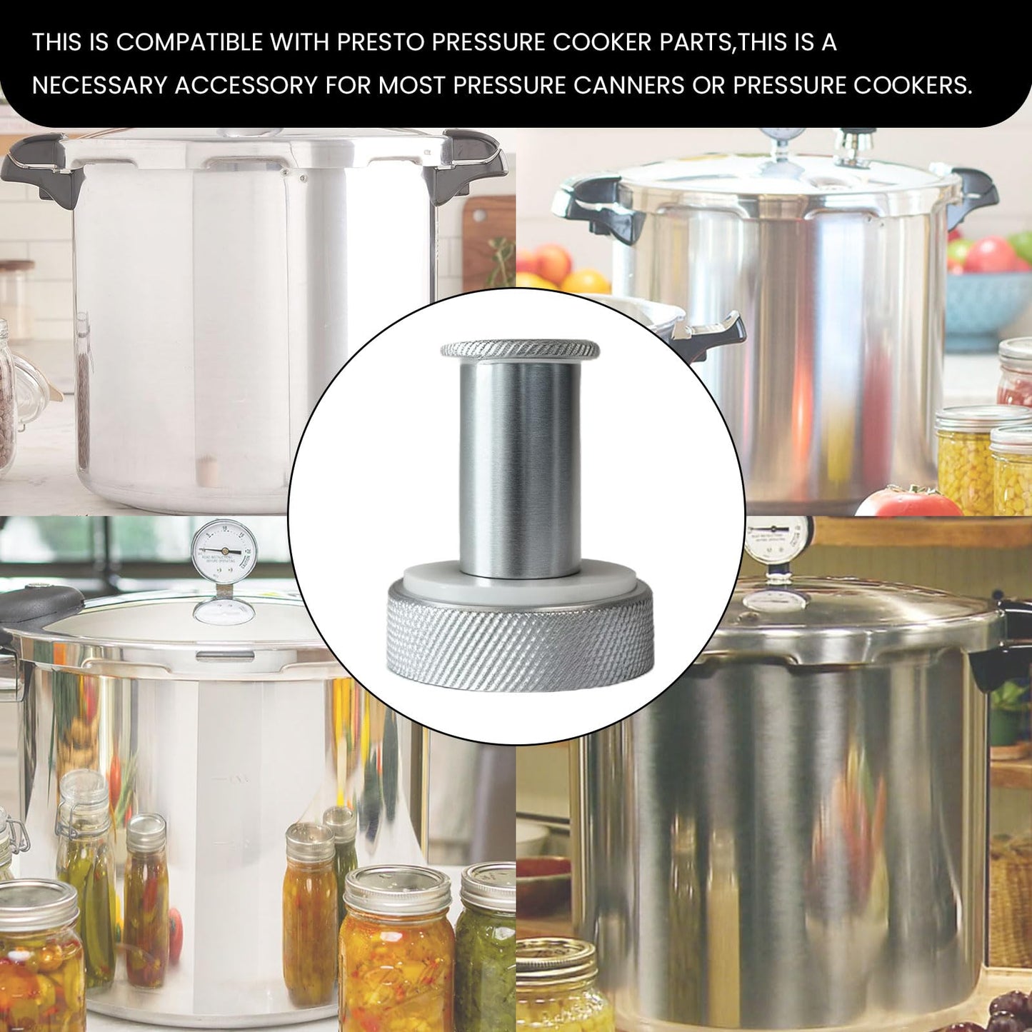 Outlet Valve and Exhaust Valve Parts Compatible with Presto Pressure Canner, Fits Presto 409A, 23-Quart and 16-Quart Pressure Cooker Canners