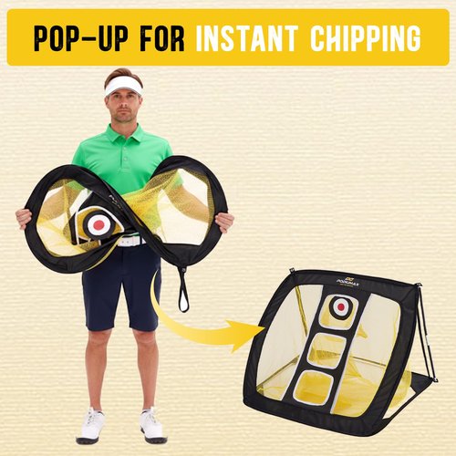 PodiuMax Chipping Net, Pop Up Golf Nets for Backyard Driving Real Golf Balls, Indoor & Outdoor Practice Net for Accuracy Short Game