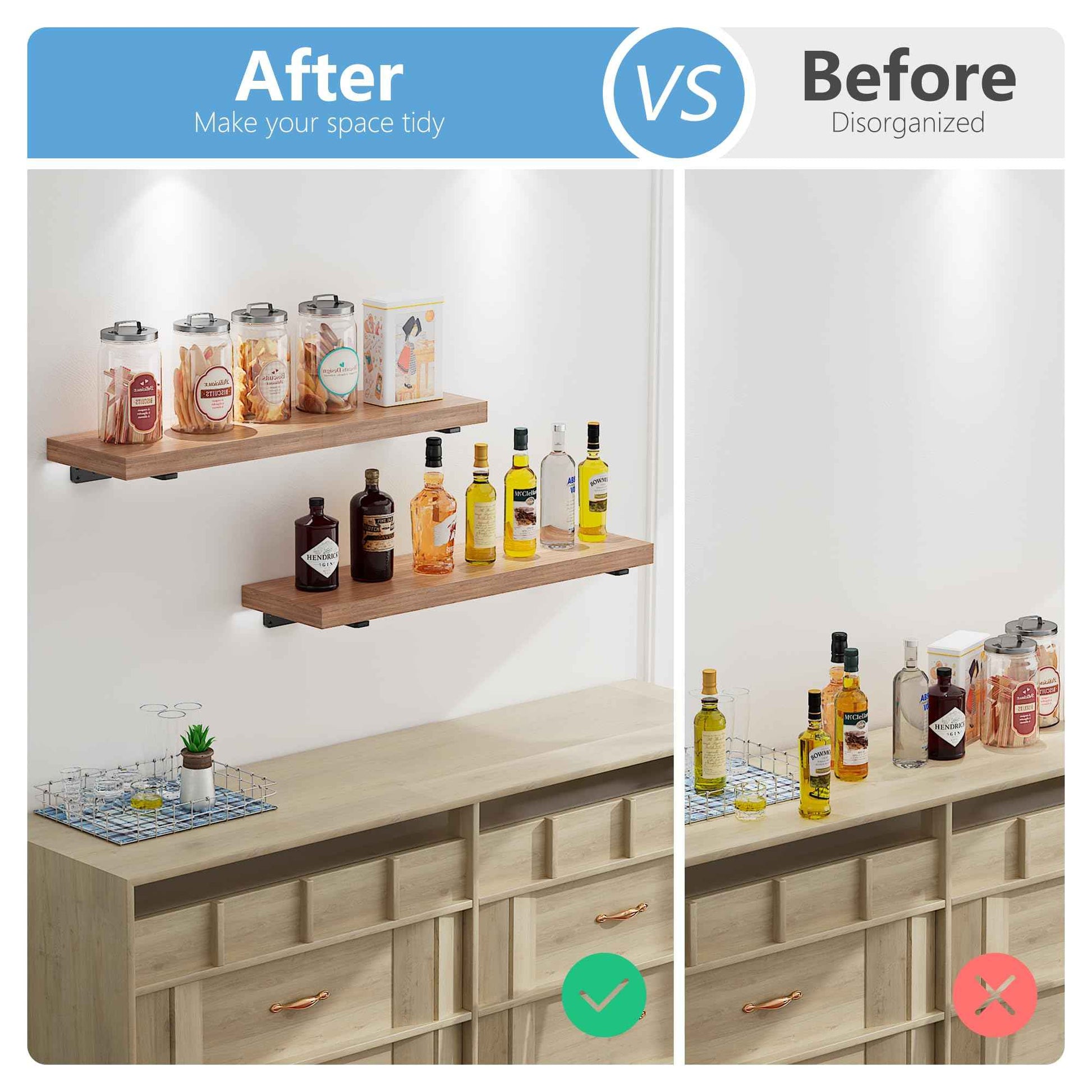 JZVXX 6Pack 6'' Shelves Brackets, Wood Shelving Brackets Hardware - 6/8/10/12 Inch - Rustic Bracket for Supporting Wooden Boards (6, 6inch)