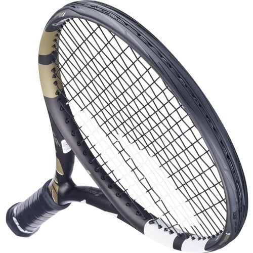 Babolat Pure Drive Wimbledon 11th Gen Tennis Racquet, Navy/Gold (4 1/4" Grip) - Strung with 16g Black Syn Gut at Mid-Range Tension