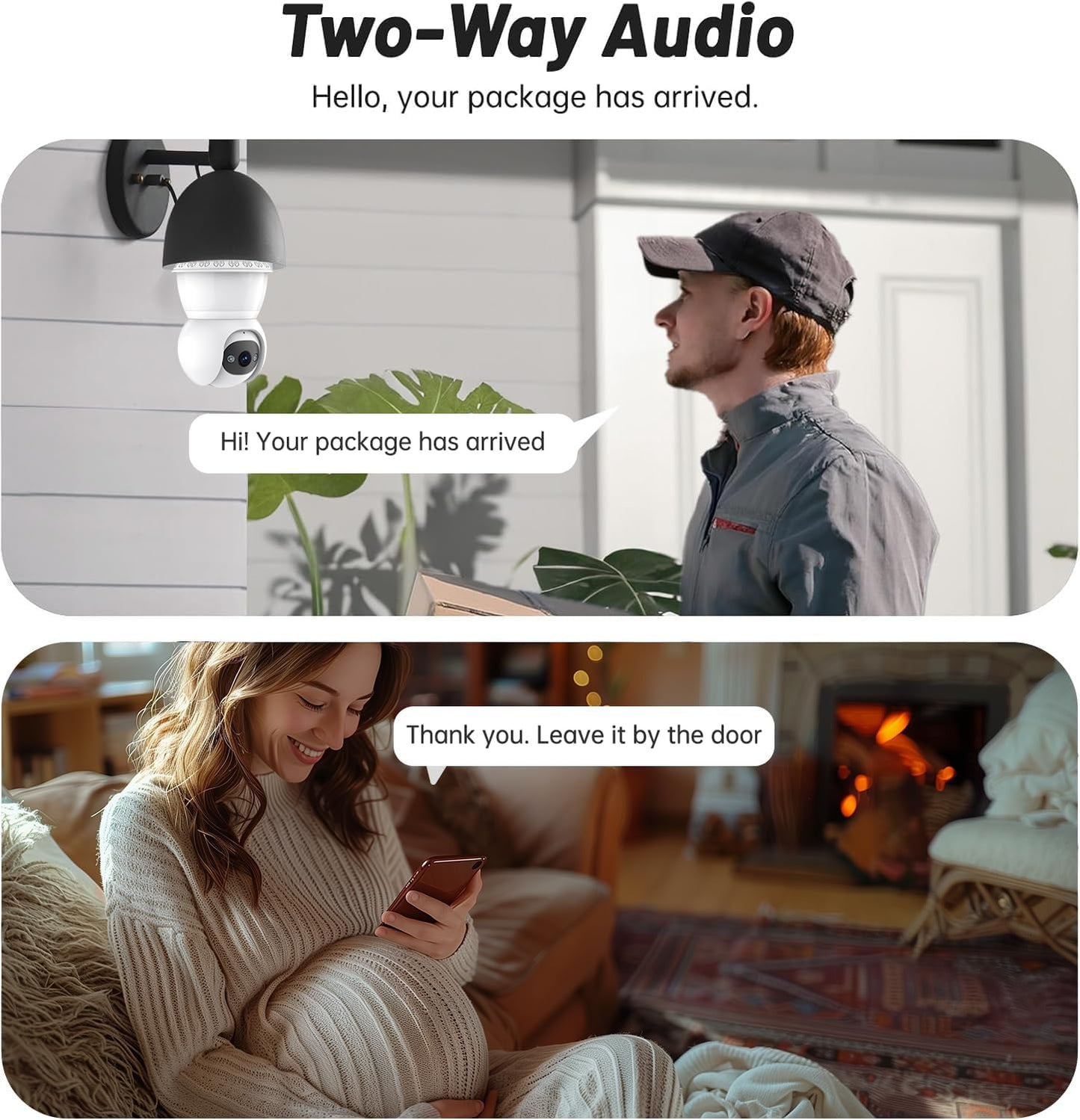 360° PTZ Light Bulb Camera - 3MP WiFi Security Camera with Night Vision & AI Detection